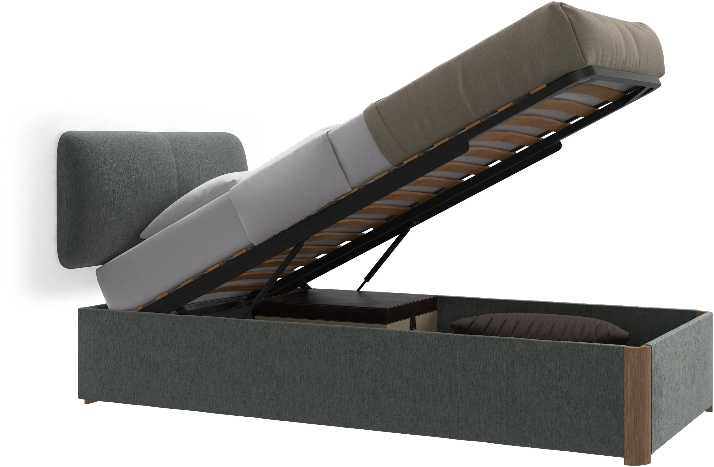 収納付きデザイナーベッド | コレクションはこちら - グリーン | ボー